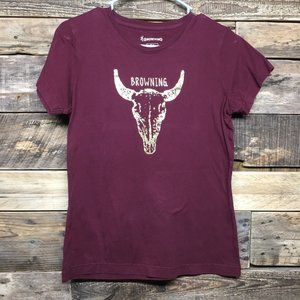 Browning Cow Skull T-Shirt Women's Size M